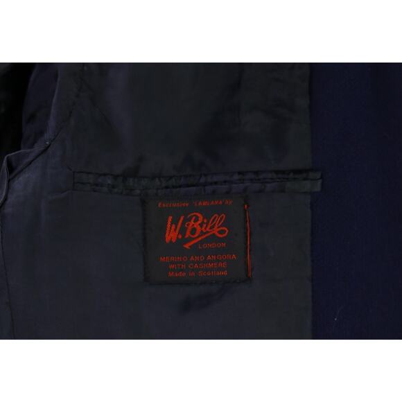 Alexis New York Bespoke Navy Blue Woven Wool Angora Cashmere Blazer Jacket 40R - Picture 9 of 9